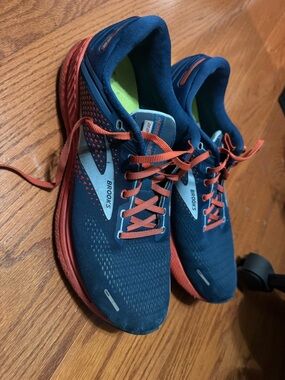 Brooks Navy and Orange Men's Running Sneakers